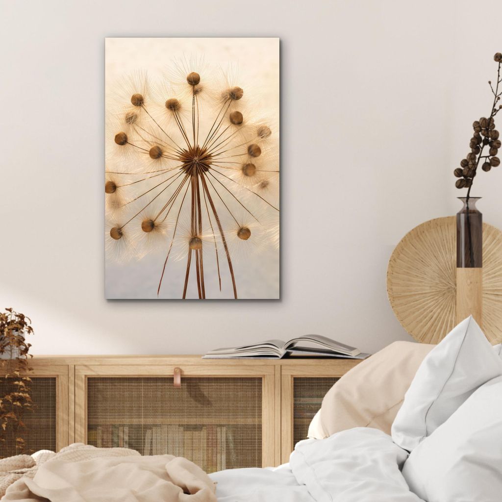 MuchoWow Wanddekoration Metall Metallbild Wandkunst 40x60 cm Blumen - Braun - Pflanzen - Botanisch MuchoWow Aluminium Gemälde - Wanddekoration aus...