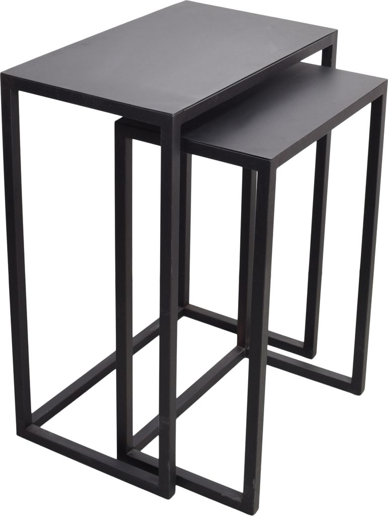 LOFT42 Brick set von 2 Beistelltischs - Metall - schwarz - Produktbild 