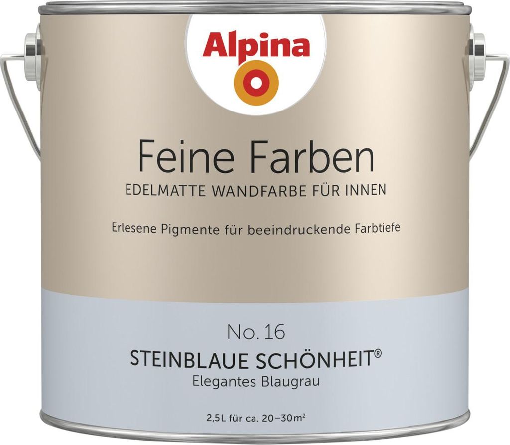 Alpina Feine Farben Wandfarbe No. 16 Steinblaue Schönheit - Produktbild 