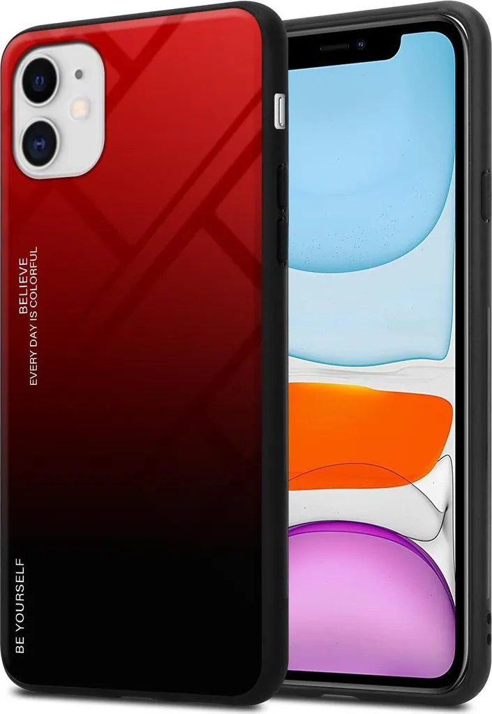 Cadorabo Cover iPhone 11 Nera in TPU con Vetro Temperato Omaggio