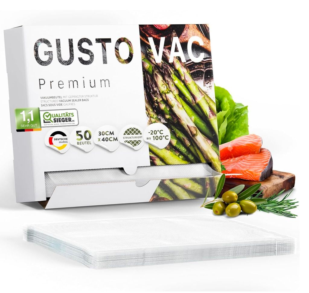 GustoVac Premium Vakuumbeutel - 30x40 cm - 50 Stück