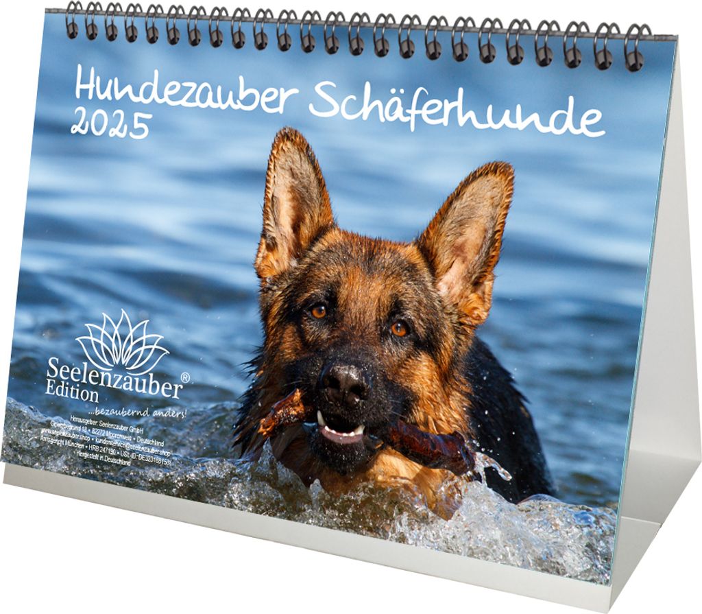 Hundezauber Schäferhunde DIN A5 Tischkalender für 2025 Welpen und Hunde - Seelenzauber
