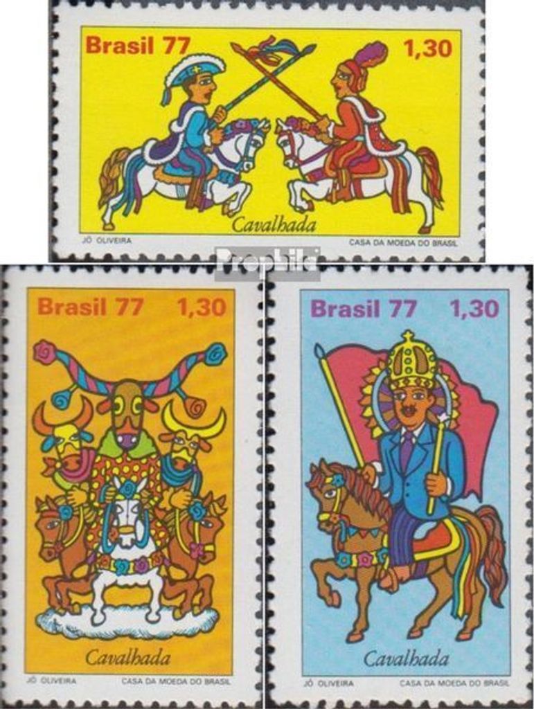 Briefmarken Brasilien 1977 Mi 1612-1614 (kompl.Ausg.) postfrisch Reiterfestival