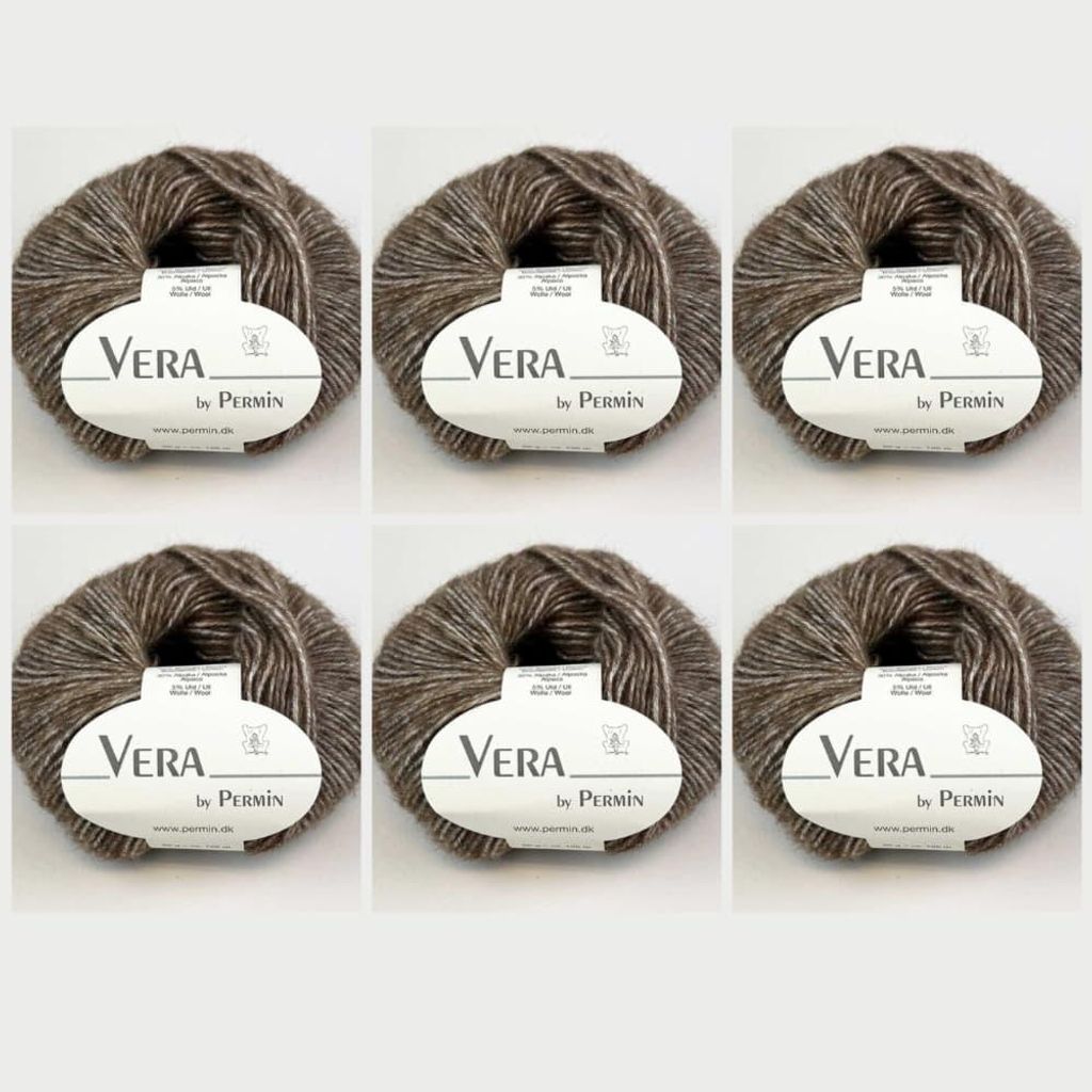 6x Vera by Permin – Chainette-Garn „Tutte le Stagioni“ aus Baby-Alpaka und Baumwolle (125 m/50 g) (22 dunkle Schokoladen)