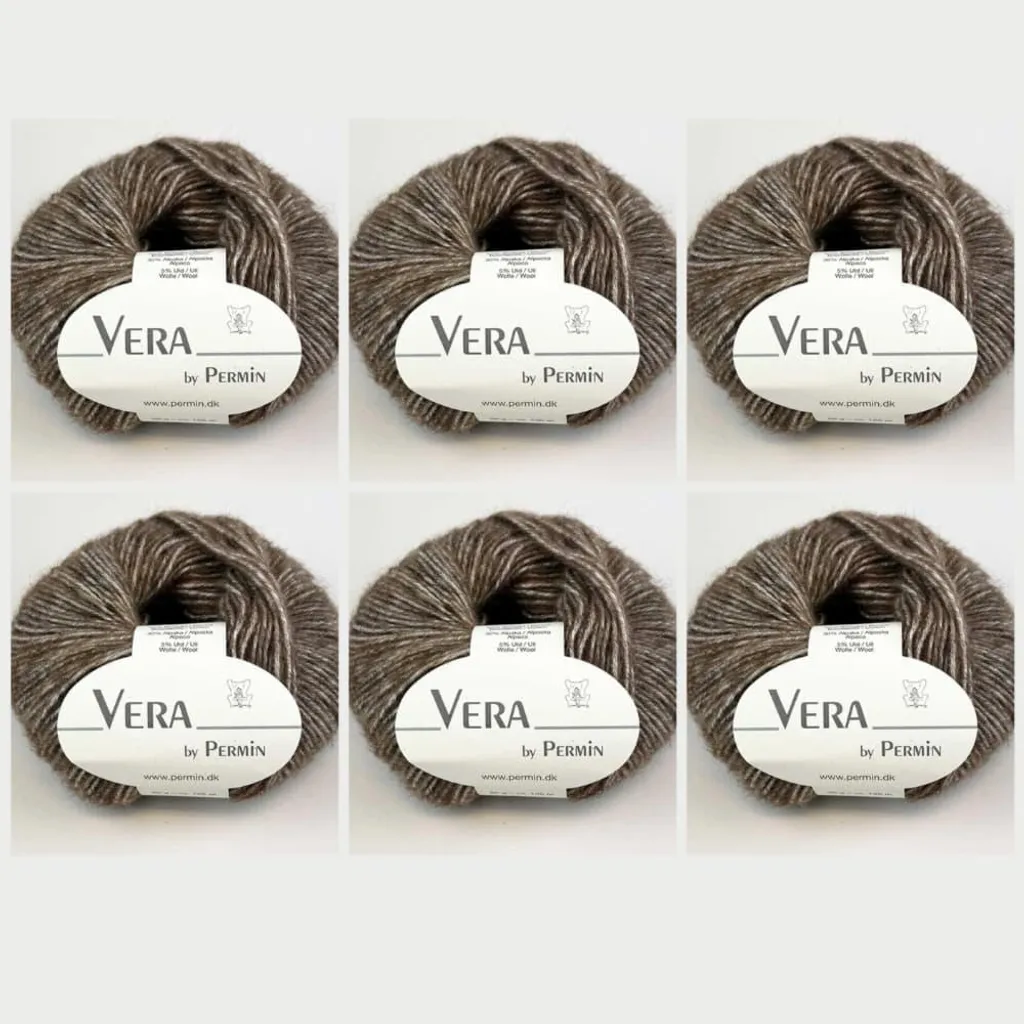 Vera by Permin Fil Chainette Baby Alpaga et Coton 125m Lot de 6 Pelotes