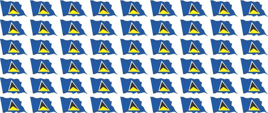 Mini Aufkleber Set - Pack wehend - 20x12mm - selbstklebender Sticker - St Lucia - Flagge / Banner / Standarte fürs Auto, Büro, zu Hause und die S...