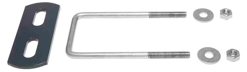 Montageset Edelstahl U-Bügel Anthrazit 60 x 40 für Zaunpfosten
