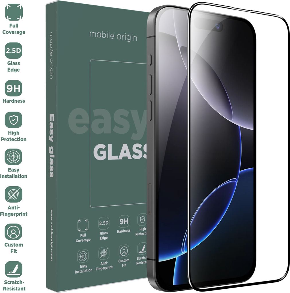 Mobile Origin FRL-EG-I16PROMAX, Apple, iPhone 16 Pro Max, Kratzresistent, Schlagfest, Fallbeständig, Wasserfest, Ölbeständig, Stoßfest, Transpa...