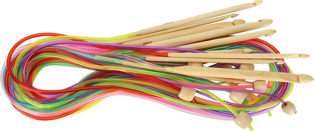 12 Stücke Rundnadel DoublePointed Bambusrohr Verbindung Häkeln Handarbeiten Zubehör (Farbe 120 cm)