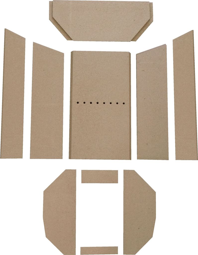 Feuerraumauskleidung C passend für Justus P50-8 Kaminofen Ersatzteil Brennraum