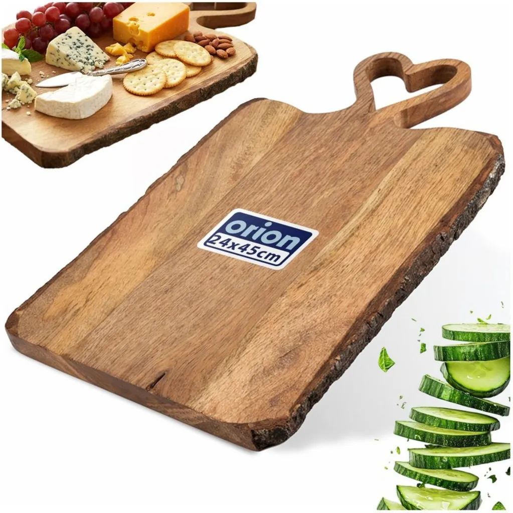 Orion Group Tagliere/Portavivande 2 Piani In Legno Di Mango E Metallo Nero - 30 Cm Di Altezza, Stile Loft