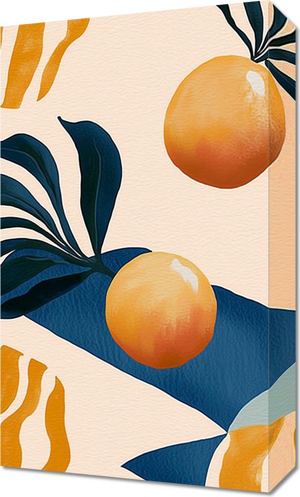 Bild 30x50cm Modern Früchte und Orangen 2 I Pop Art Vintage für das Wohnzimmer