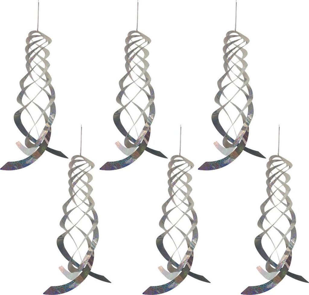 Spiralreflektor zur Vogelabwehr, hängendes, reflektierendes Vogelabwehrgerät, z. B. für Spechte, Tauben und Gänse, 6er-Pack