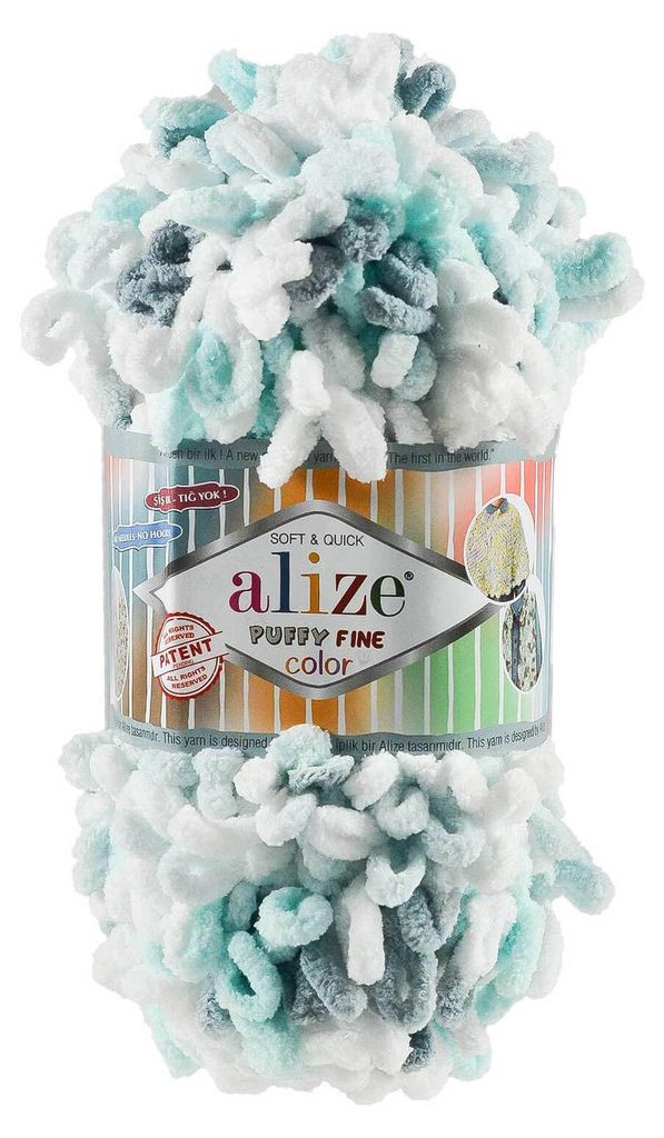 100g Strickgarn ALIZE Puffy Fine Color 5939 türkis
