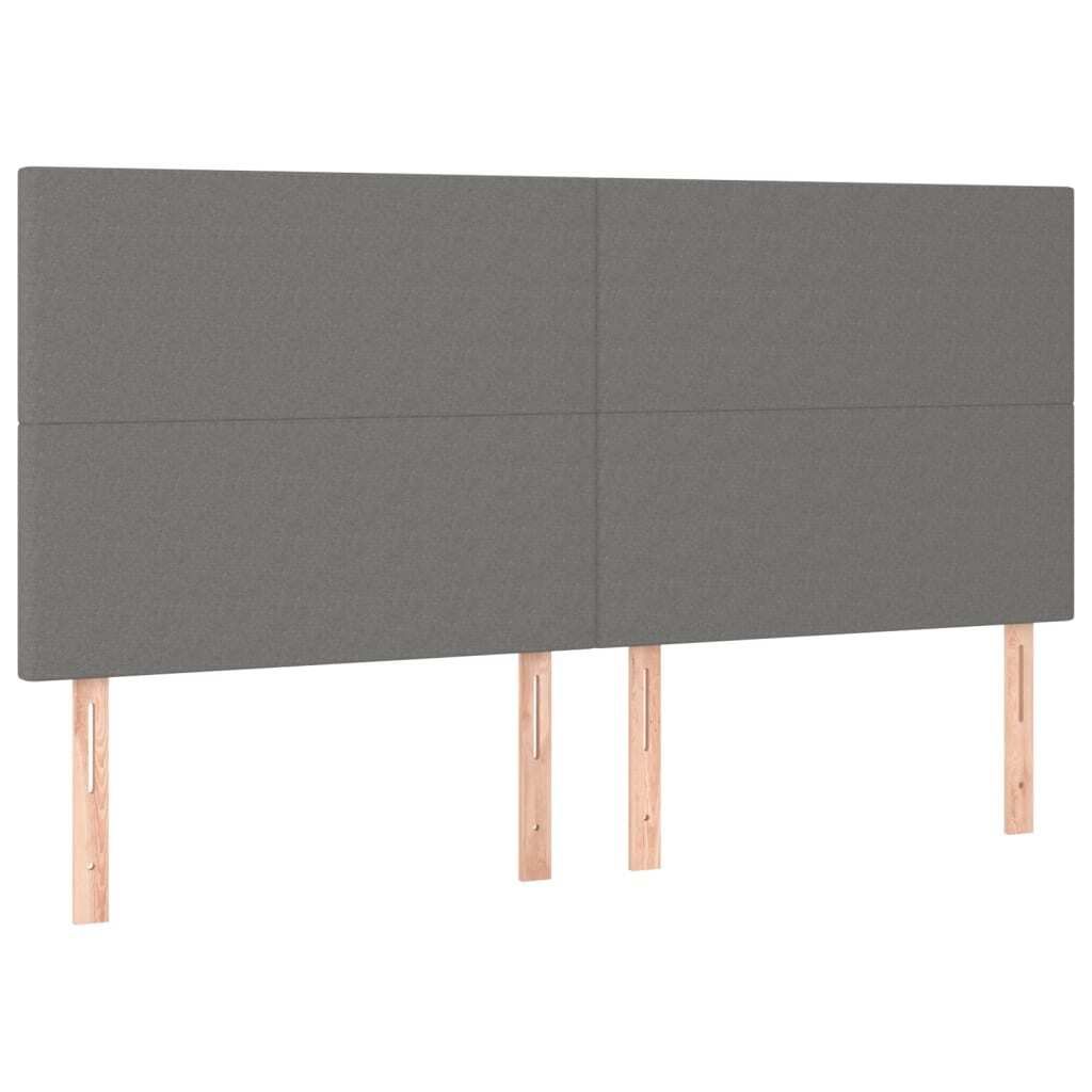 Kopfteil Dunkelgrau 160 x 5 x 118/128 cm Stoff