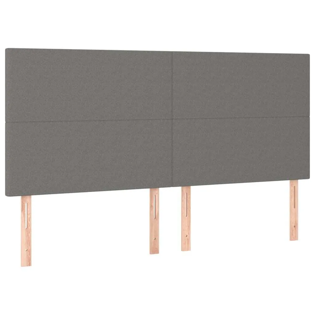 SYFAX™ Testiera Grigio Scuro 160x5x118/128 cm Tessuto