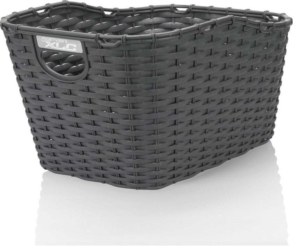 XLC carry more Polyrattan Korb für Systemgepäckträger, 44 x 35 x 24/20 cm, anthrazit