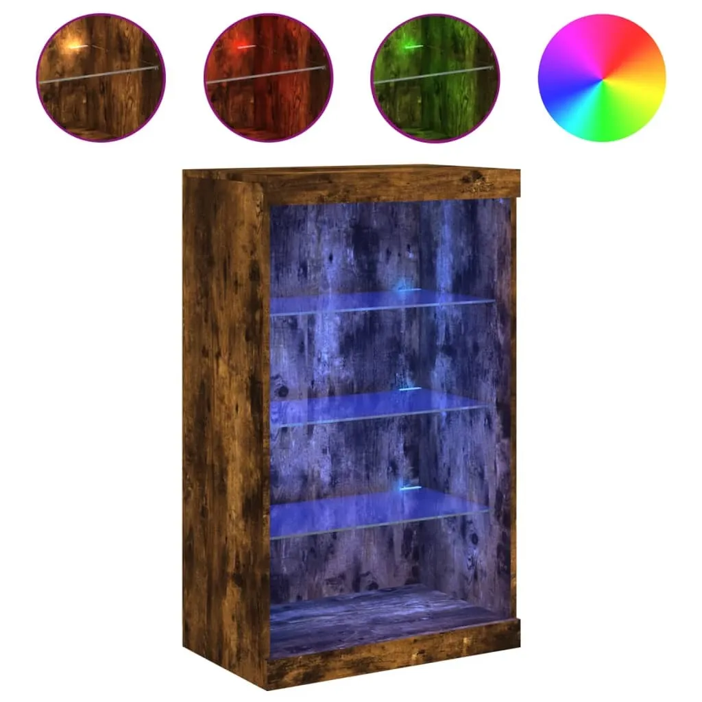 Mobile Credenza per Soggiorno SYFAX LED Rovere Fumo | Arredo Pratico Famiglia