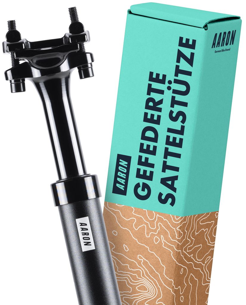 AARON Shock Federsattelstütze mit 27,2 mm Durchmesser - Schwarz
