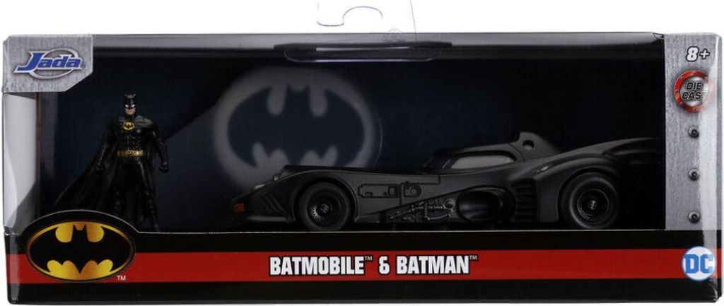 DC Comics Batmovil 1989 Metallauto und Batman-Figurenset