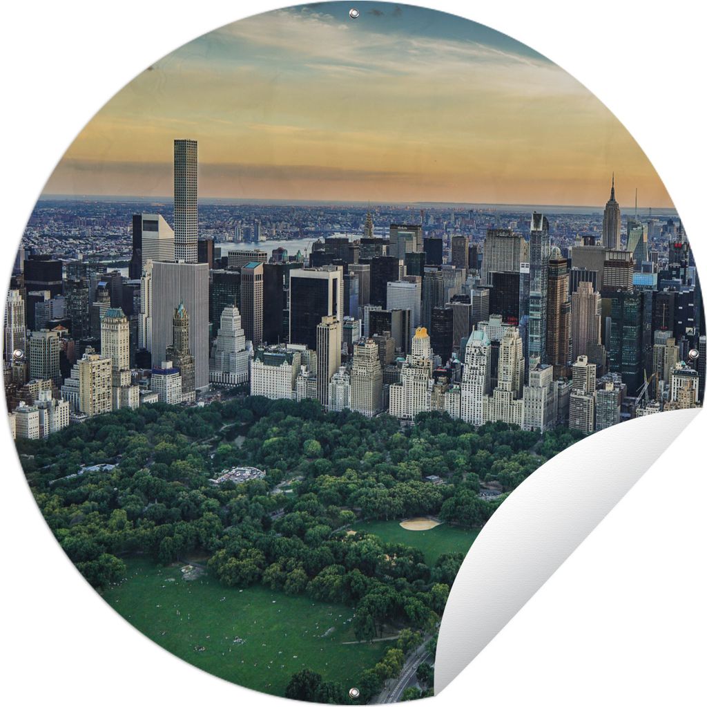 MuchoWow Gartenposter Outdoor-Poster Rund New York - Central Park - Amerika Ø 90 cm Gartendeko Rundes Poster draußen