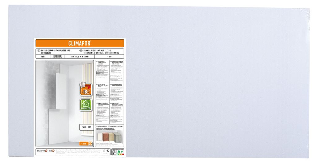 Climapor Energiespar-Dämmplatte grundiert 4 mm - 6 Pack (= Produktbild 