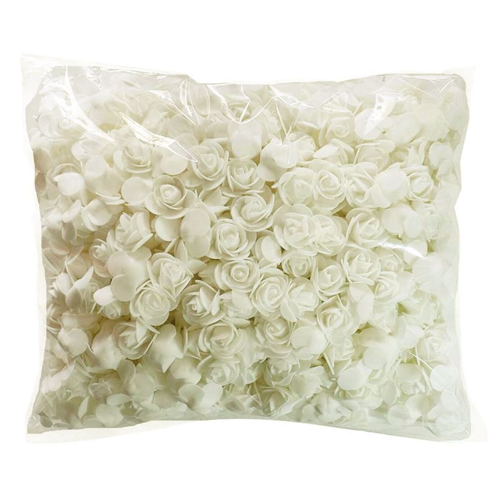 500 Stück Schaum künstliche Rosenköpfe Blumen Hochzeit Partysstrauß DIY Deko Milch weiß