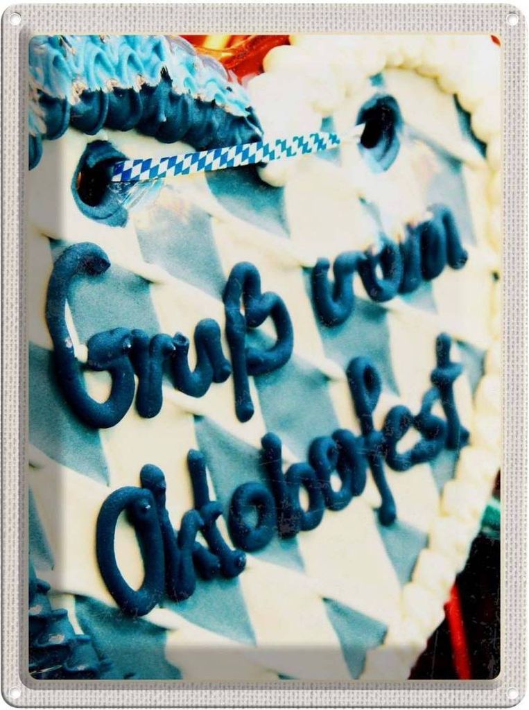 vianmo Blechschild 40x30 cm Münchener Lebkuchen blau Deutschland Feiern Party