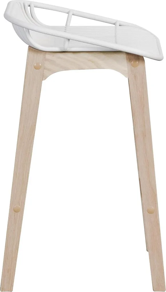 Chaises de bar MALMO 65cm en bois de chêne massif et assise durable