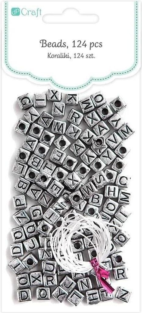 BUCHSTABEN Perlen Alphabet Buchstaben Silber 124Stk.