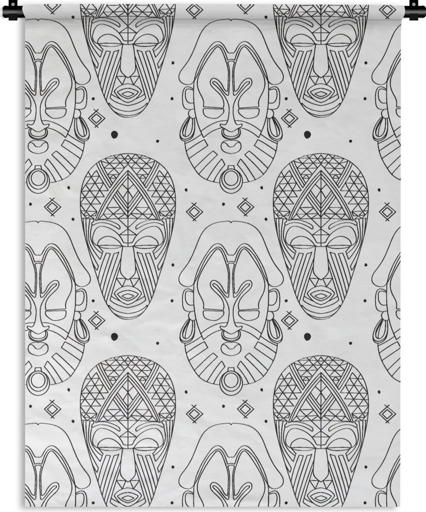 MuchoWow Wandteppich Wandbehang Muster - Masken - Südamerika 60x80 cm Tapisserie Dekoration Wandtuch - Decke - Wandtücher - Wohne