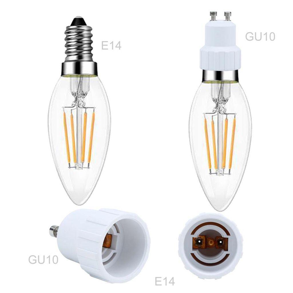16x Lampensockel Adapter GU10 auf E14 Fassung Stecker Glühbirne Konverter Lampe 