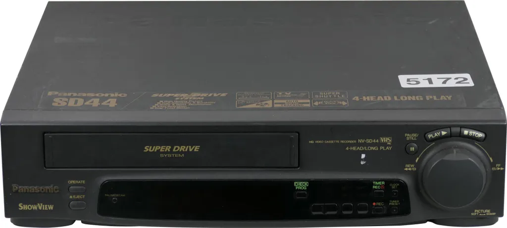 Lecteur VHS Panasonic NV-SD44EO idéal pour Visionner vos Archives Vidéo