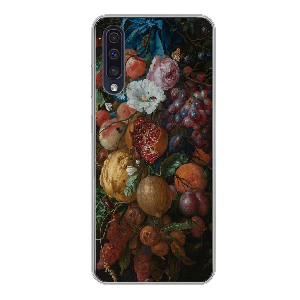 MuchoWow Handyhülle Schutzhülle Hülle für Samsung Galaxy A50 Früchte und Blumen - Gemälde von Jan Davidsz. de Heem Silikon Softcase Handy H...
