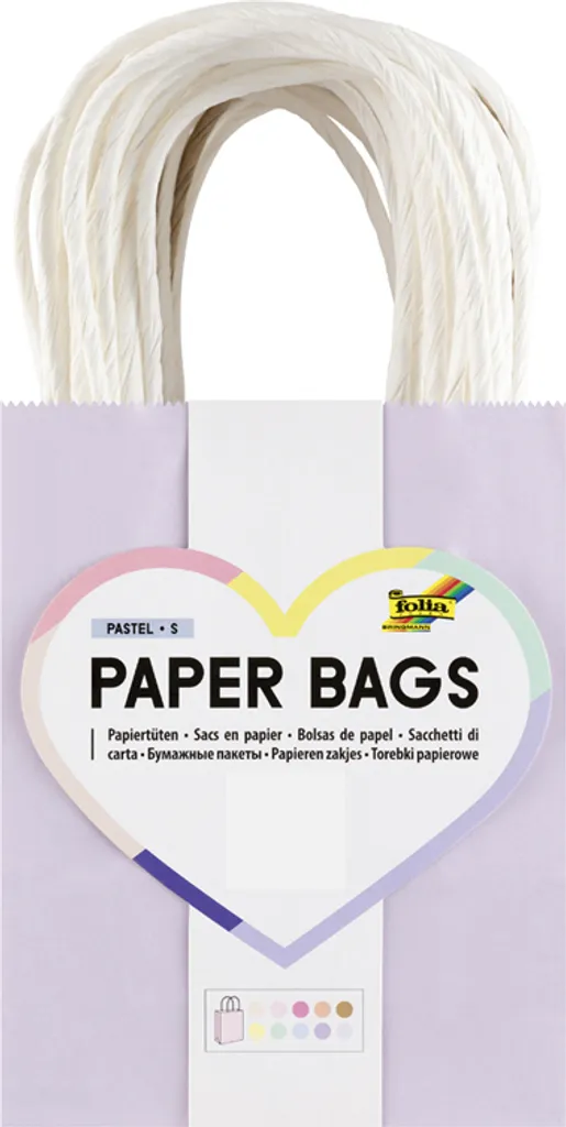 Emballage cadeau rapide et élégant : 10 petits cabas papier PASTELL S