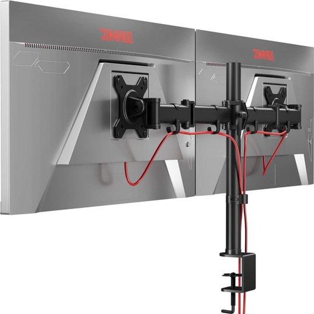 Schreibtischhalterung aus Stahl, schwarz, verstellbarer Höhenregler, passend für 13-27 Zoll LED-, LCD-Bildschirme, VESA-Platten 75 und 100, Bilds...
