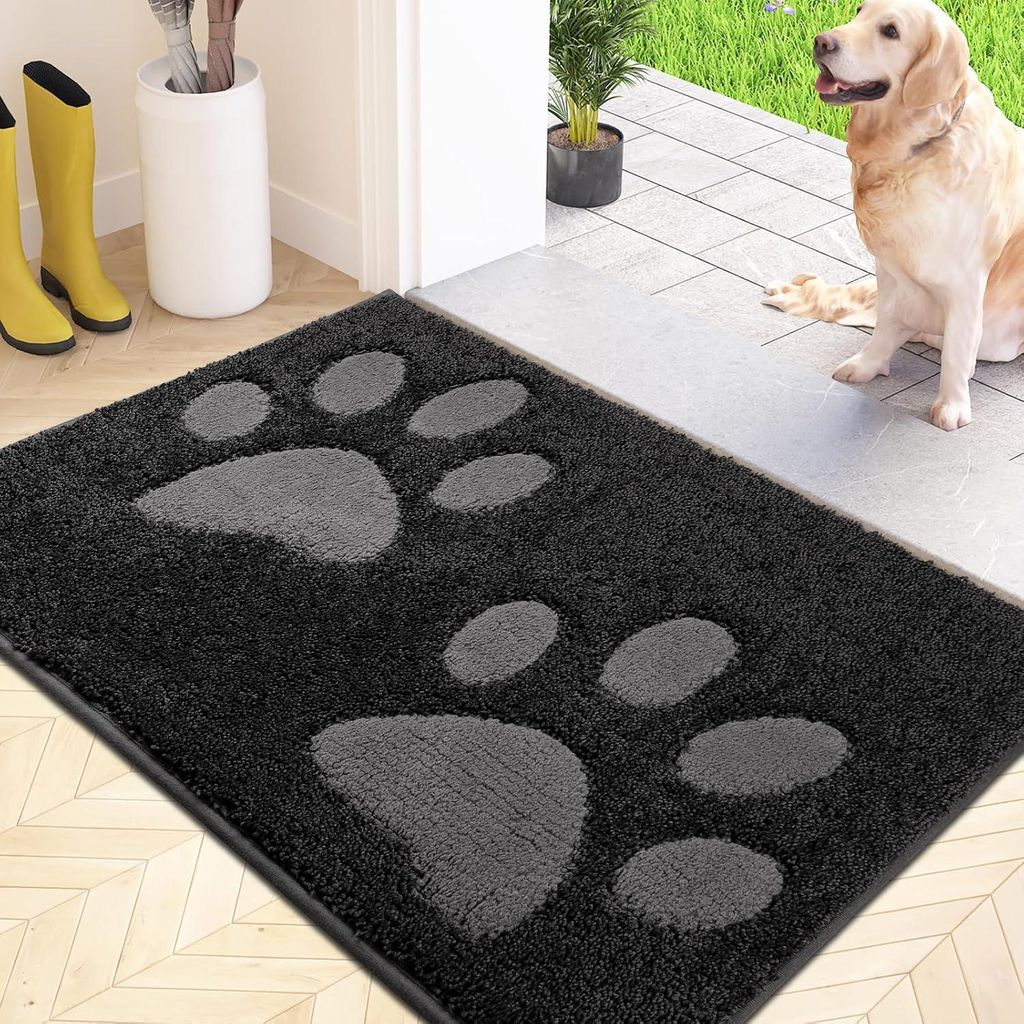 Schmutzfangmatte waschbar 50 x 80 cm, Fu?matte Innen, absorbierend Fussmatte, rutschfeste Sauberlaufmatte, wasserdicht Teppich fš¹r Hund, Eingang...