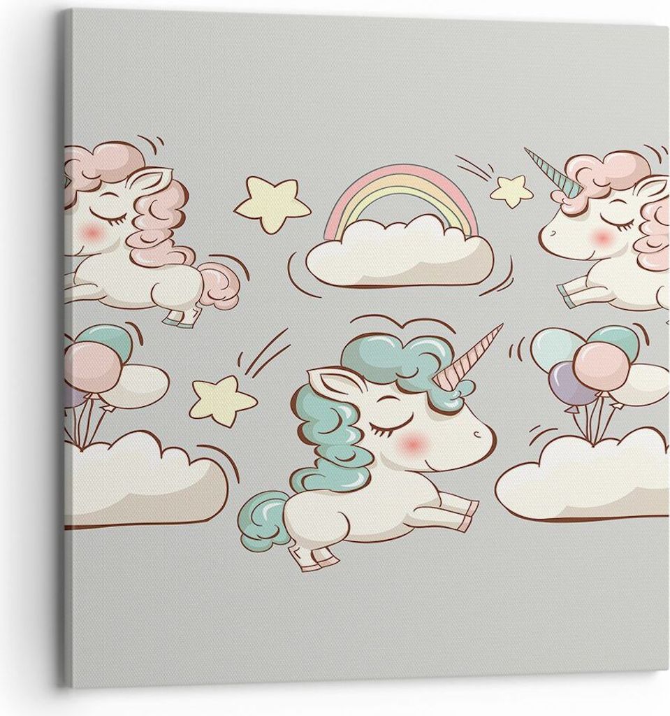 Bild auf Leinwand - Leinwandbild - Wolke Tapete Einhorn Produktbild 