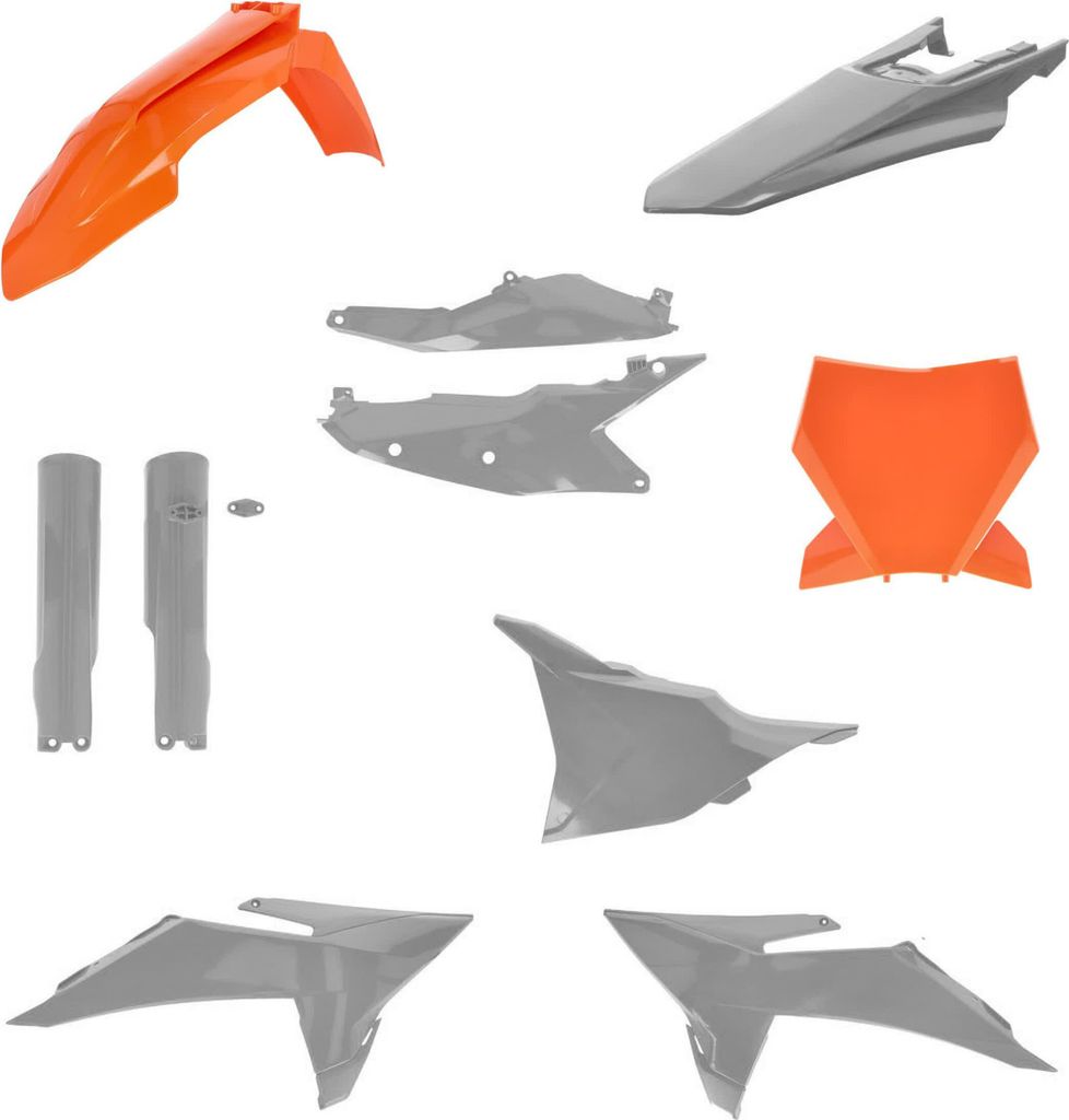 ACERBIS Verkleidungskit 10 Teile Orange/Grau für KTM