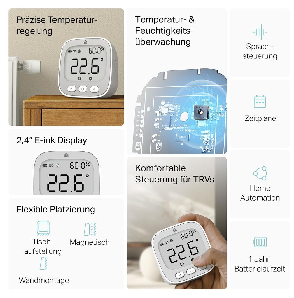 TP-Link Kasa KE110 Temperatur-Luftfeuchtigkeitssensor, für Produktbild 