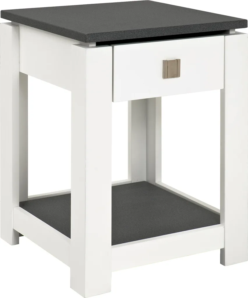 Table de chevet compacte aspect granit pour optimiser votre décoration