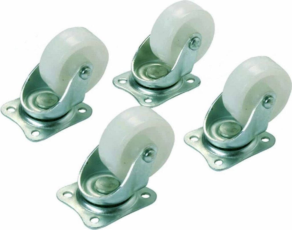 WheelTech 4x Lenkrolle Nylon 40mm weiß