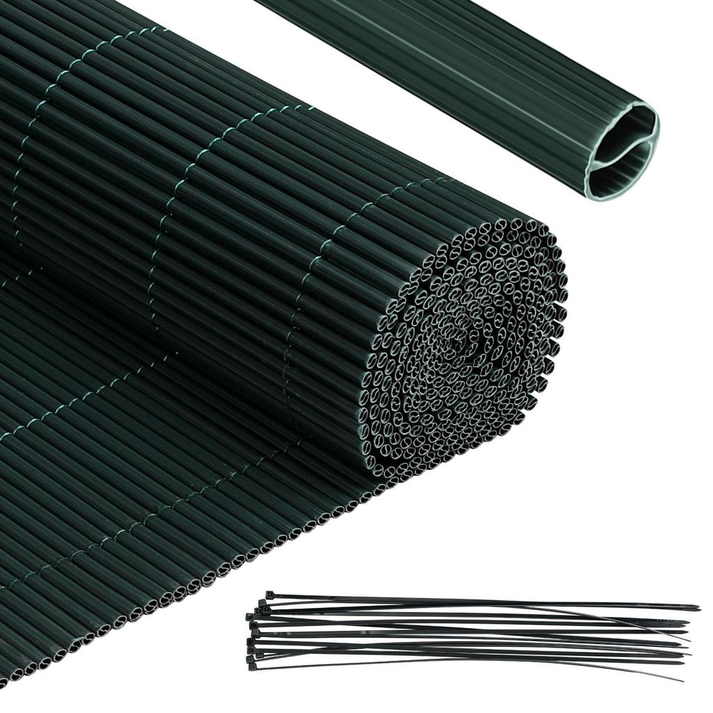 Vigevee 100x300cm PVC Sichtschutzmatte Bambus Sichtschutz Garten Sichtschutzzaun Balkon Zaun Windschutz Balkonverkleidung Grün