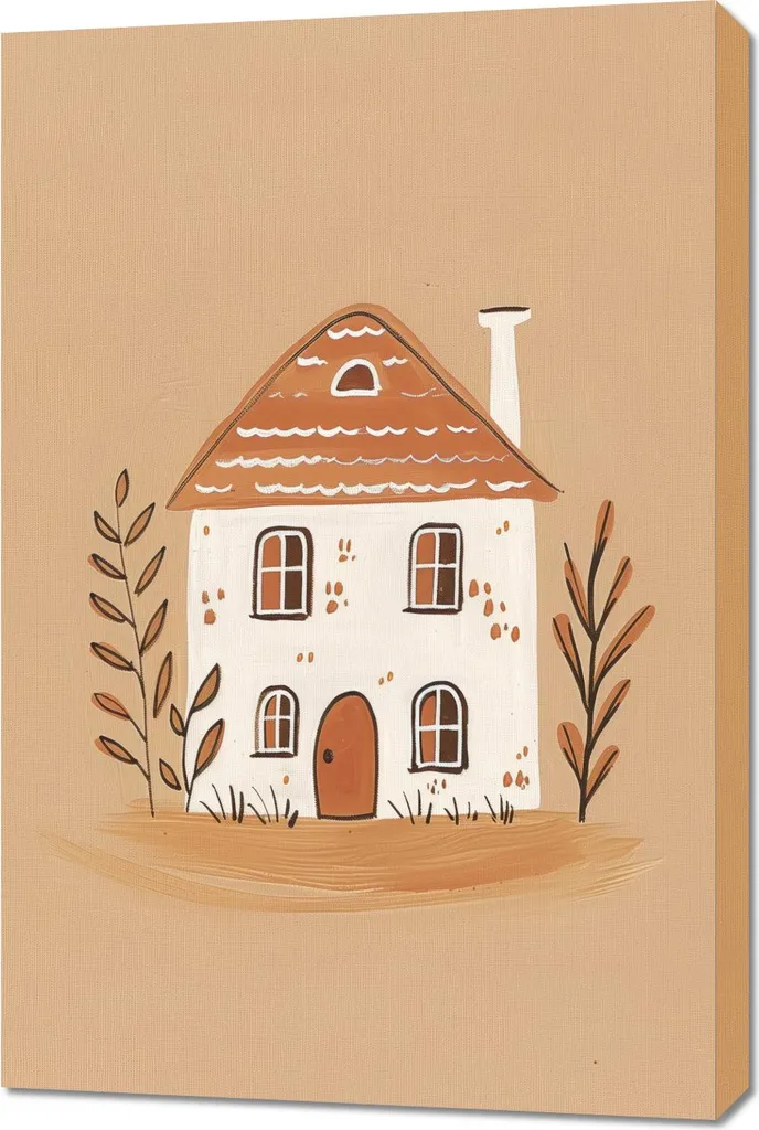 Quadro 60x90 cm Casetta per Cameretta Bambini - Decorazione Murale