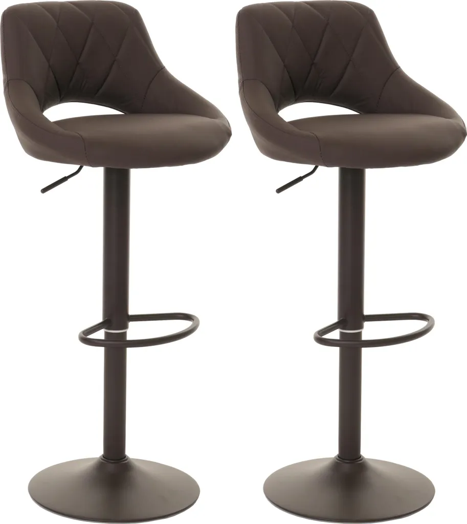 Tabouret de bar confortable avec dossier et repose-pieds lot de 2 HWC