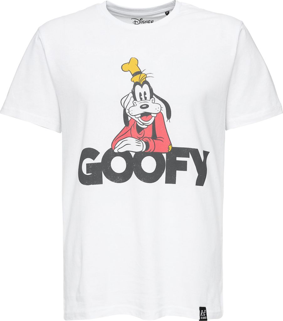 Recovered T-Shirt Disney Goofy mit coolem Goofy-Print White S