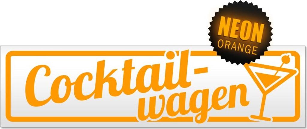 Cocktailwagen mit Glas Magnetschild Schild magnetisch
