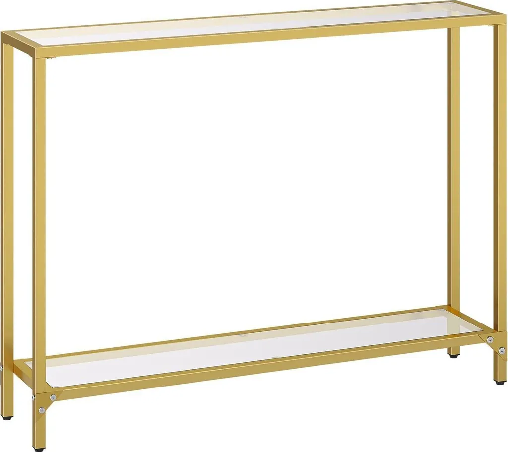Table Console Étroite 100cm Idéale pour Petit Couloir et Entrée Or