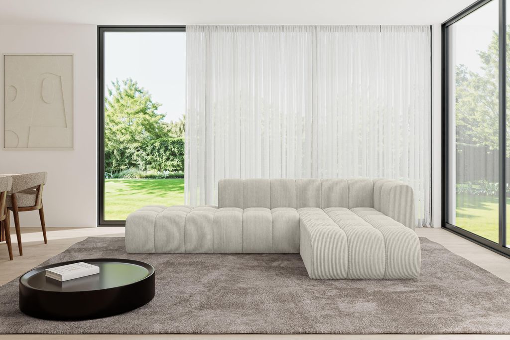 ALTDECOR Modulares Sofa Ecksofa in L-Form - Zuvon-L1 - 296x177x70 cm Hellgrau - Corner modular Sofa Eckcouch Couch Wohnlandschaft Cauchsofa Bodenso...