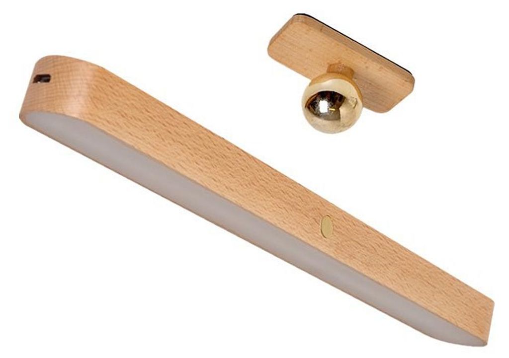 Nástěnná lampa LED z dřeva, bateriová, s možností nabíjení Obrázek produktu 